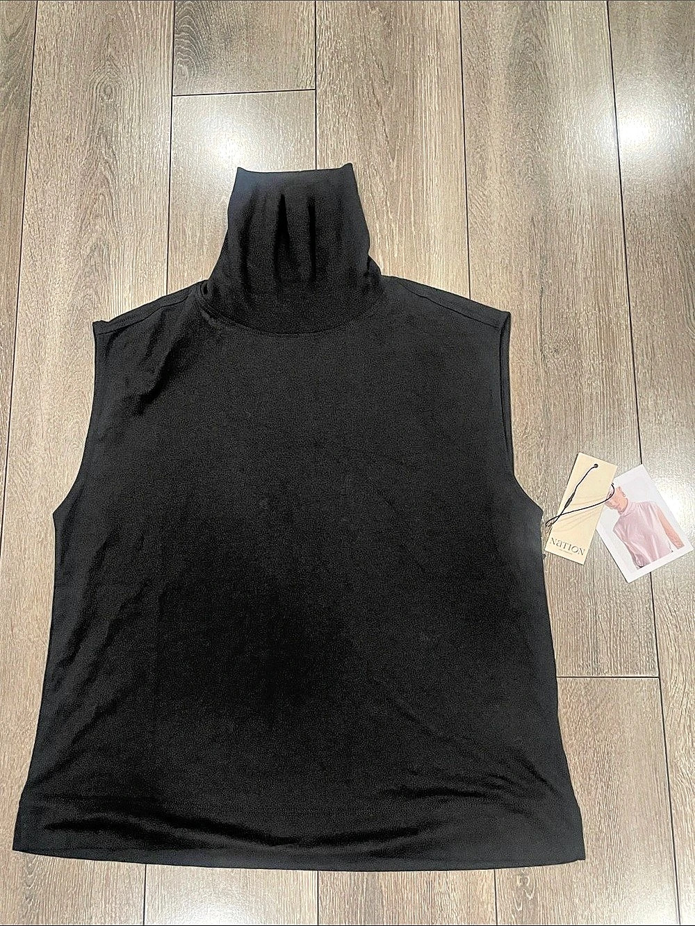 Nation Rita Mock Neck Tank Mock Neck Tank Black Size Small NWT